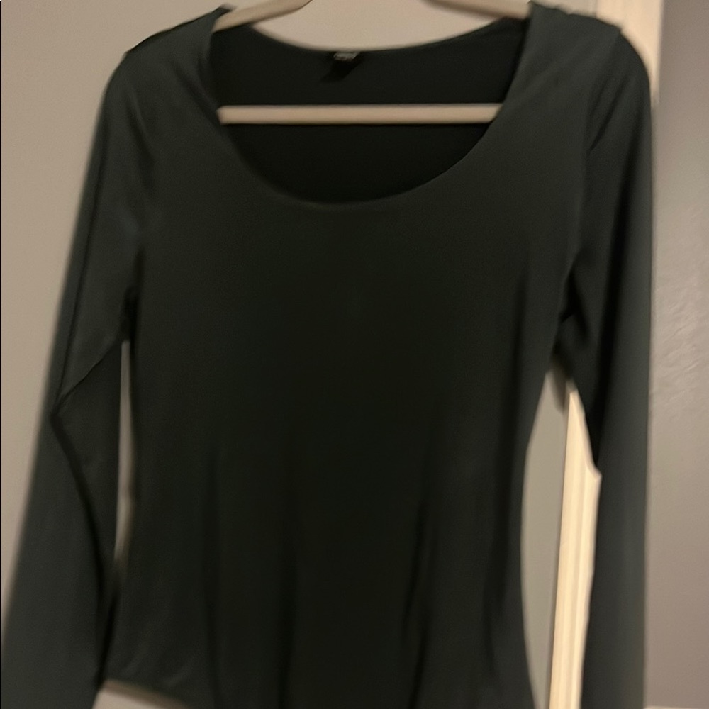 Express Dark Gray Long Sleeve Blouse